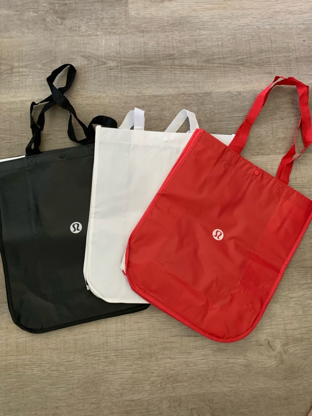 lululemon athletica Red, White & Black Nylon Tote Set
